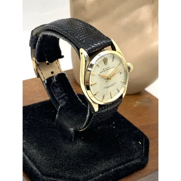 Rolex Oyster Perpetual Women's Watch Vintage Swiss Automatic 14k Gold Case - Picture 2 of 14